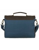 Фотография Стильный портфель ткань и кожа модного синего цвета 79013k