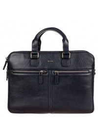 Синяя кожаная мужская сумка-портфель на 3 отделения Desisan 912-015