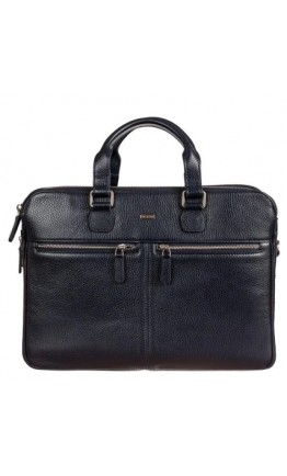 Синяя кожаная мужская сумка-портфель на 3 отделения Desisan 912-015