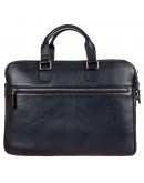 Фотография Синяя кожаная мужская сумка-портфель на 3 отделения Desisan 912-015