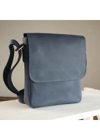 Темно-синяя кожаная сумка через плечо 52111-SGE