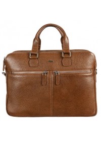 Рыжая кожаная мужская сумка-портфель на 3 отделения Desisan 912-315