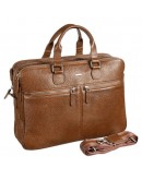 Фотография Рыжая кожаная мужская сумка-портфель на 3 отделения Desisan 912-315
