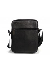 Черная кожаная мужская сумка на плечо Ricardo Pruno RP-F-A25F-9748A
