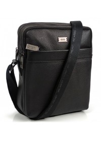 Черная кожаная мужская сумка на плечо Ricardo Pruno RP-F-A25F-9748A