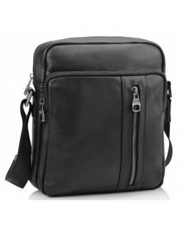Черная мужская кожаная сумка Tiding Bag 9836A