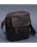 Фотография Темно-коричневая кожаная небольшая сумка A25-1106C