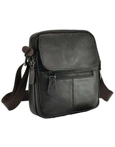 Фотография Темно-коричневая кожаная небольшая сумка A25-1106C