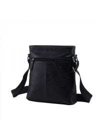 Черная кожаная сумка - планшетка без клапана A25-1223A