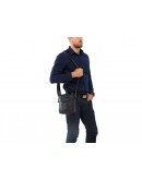 Фотография Черная сумка на плечо, мужская кожаная A25-223A
