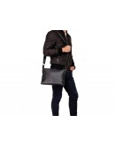 Фотография Черная мужская сумка формата А4 горизонтальная A25-6109A
