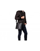 Фотография Черная кожаная мужская сумка планшетка A25F-8868A