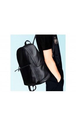 Рюкзак мужской классический черный кожаный B3-012A