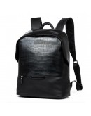 Фотография Черный модный кожаный мужской рюкзак B3-019A