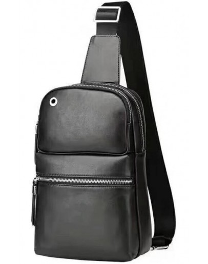 Фотография Черный кожаный мужской рюкзак B3-066A