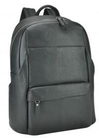 Черный кожаный мужской вместительный рюкзак B3-161A