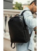 Фотография Стильный кожаный черный мужской рюкзак B3-1741A