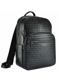 Черный мужской кожаный деловой рюкзак B3-8601A