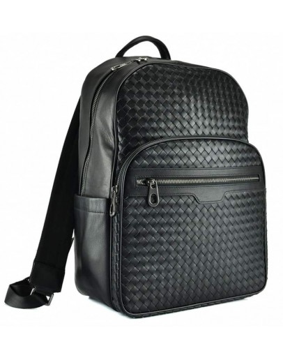 Фотография Черный мужской кожаный деловой рюкзак B3-8601A
