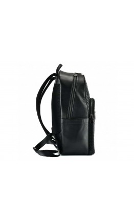 Черный мужской кожаный деловой рюкзак B3-8601A