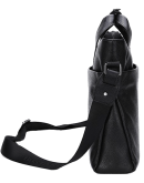 Фотография Черная мужская кожаная сумка для ноутбука BS6901