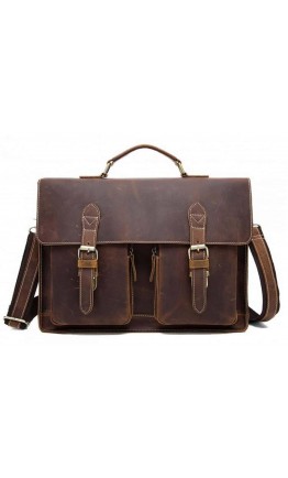 Кожаный мужской портфель коричневый BX1061C