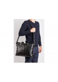 Кожаная черная мужская деловая кожаная сумка Blamont Bn004A