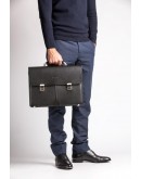 Фотография Черный деловой мужской портфель из натуральной кожи Bn063A