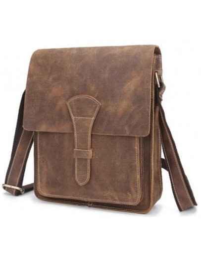 Фотография Коричневая мужская сумка на плечо, коричневая Bx007