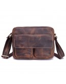 Фотография Кожаная мужская сумка на каждый день, коричневая Bx008