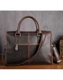 Фотография Кожаная мужская стильная сумка коричневая Bx020