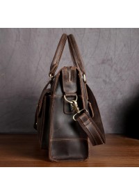 Кожаная мужская стильная сумка коричневая Bx020