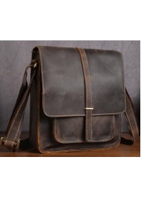 Кожаная сумка мужская через плечо, коричневая Bx5867
