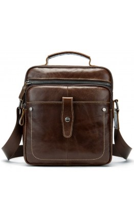 Вместительная коричневая мужская сумка с ручкой Bx8713C