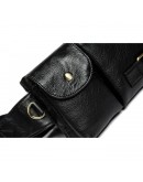Фотография Черная мужская сумка на пояс кожаная Bx9080A