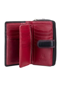 Женский кожаный кошелек Visconti CD22 Ruby (Black Red)