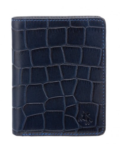 Фотография Синий кожаный кошелек Visconti CR91 Caiman c RFID (Blue)