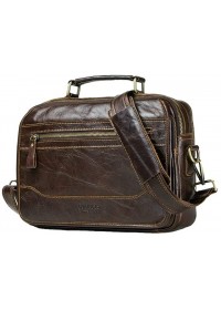 Кожаная мужская удобная коричневая сумка на плечо CS3050