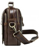 Фотография Кожаная мужская удобная коричневая сумка на плечо CS3050