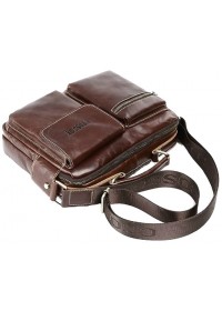 Удобная кожаная коричневая мужская сумка CX2170