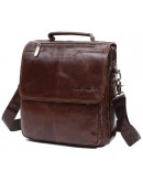 Фотография Кожаная коричневая вместительная мужская сумка CX2200