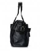 Фотография Кожаная черная мужская большая сумка для ручной клади DB09A