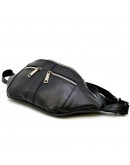 Фотография Кожаная черная сумка на пояс - бананка Tarwa FA-3088-4lx