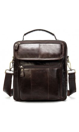 Темно-коричневая мужская сумка - барсетка FR0017