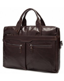 Темно-коричневая мужская сумка из натуральной кожи FR0019