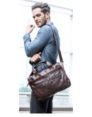 Фотография Темно-коричневая мужская сумка из натуральной кожи FR0019