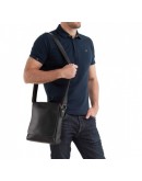 Фотография Черная кожаная сумка мужская классическая G1157AN
