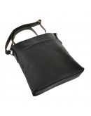 Фотография Черная кожаная сумка на плечо без клапана G1166