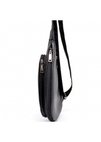 Кожаный рюкзак на одно плече черного цвета Tarwa GA-3026-3md