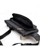 Фотография Черная кожаная удобная сумка на пояс Tarwa GA-8137-3md